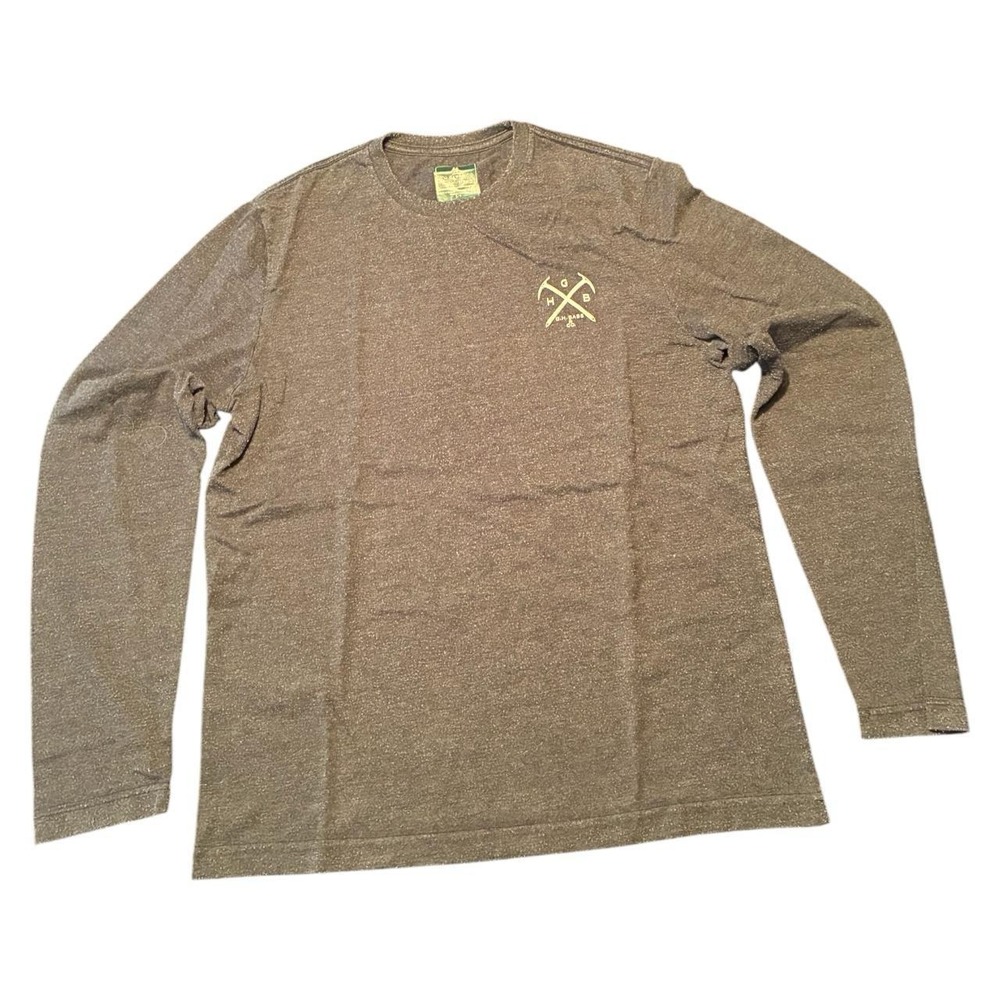 GH Bass Mens Small Long Sleeve T-Shirt Gray National Parks Graphic Crew Neck